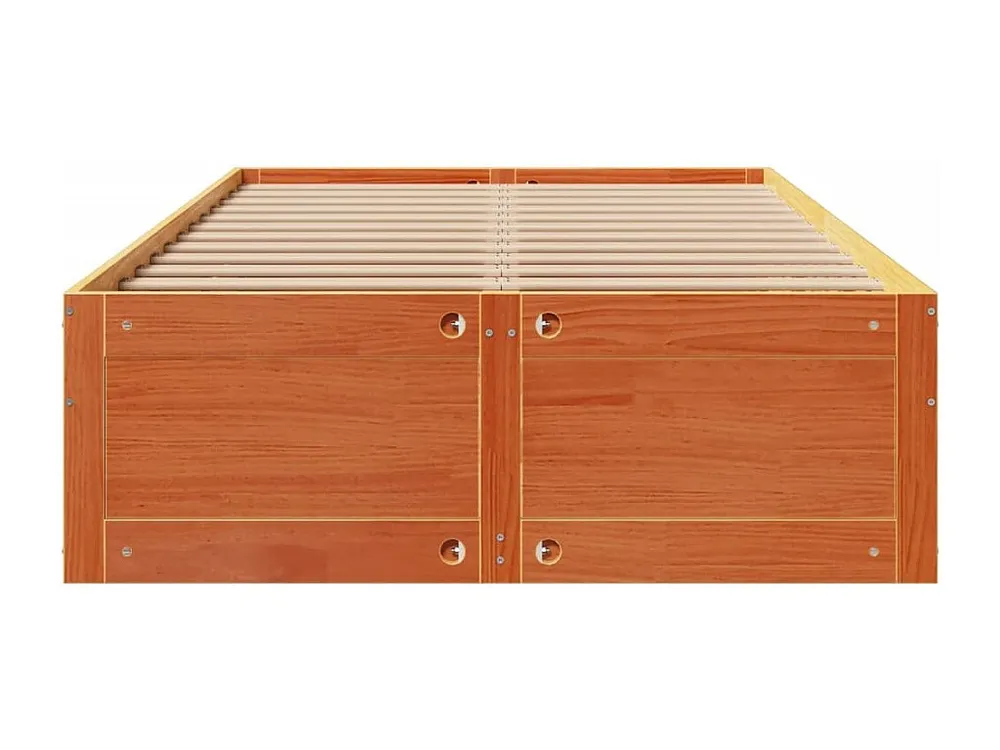 Cama sem colchão com gavetas madeira pinho maciç castanho-mel