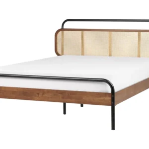 Cômoda Organizadora Cama de casal em madeira escura 140 x 200 cm BOUSSICOURT