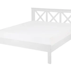 Conjunto Completo para Quarto Cama de casal em madeira branca 140 x 200 cm TANNAY