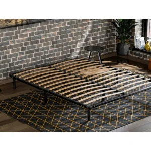 Estrado de ripas leve Douce Lune® Preto Metálico 140 x 190 cm