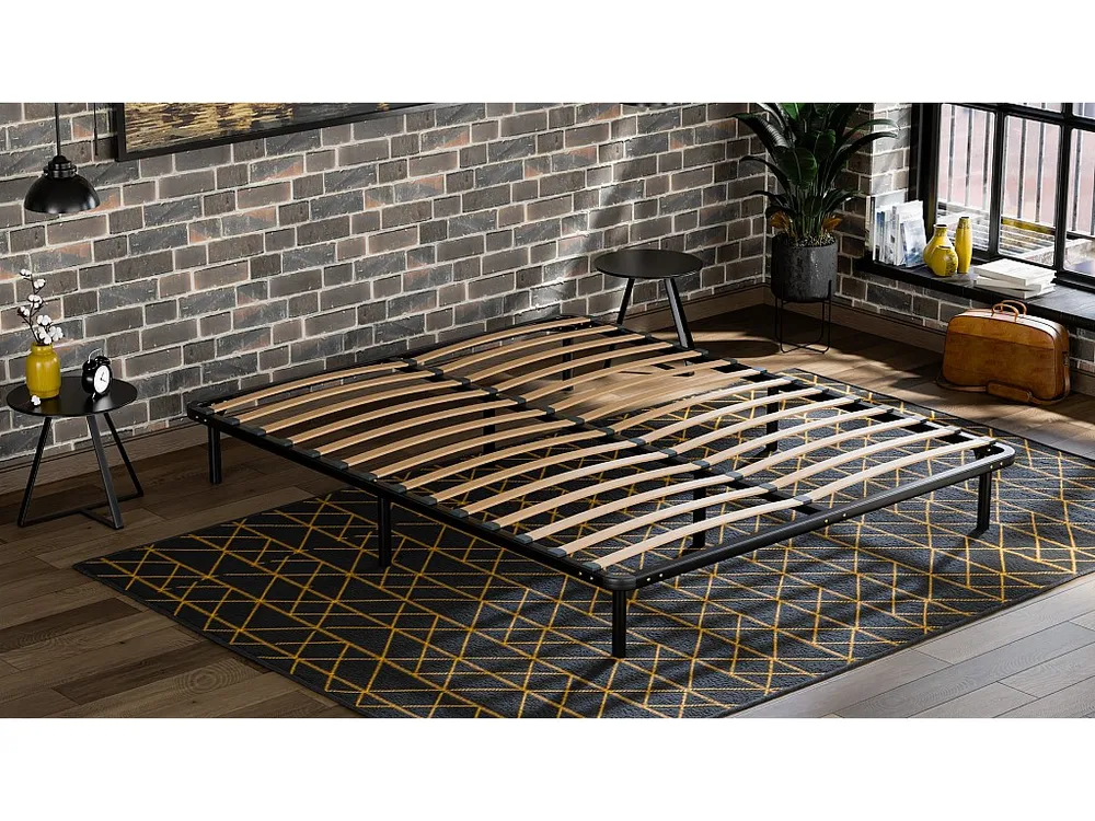 Estrado de ripas leve Douce Lune® Preto Metálico 140 x 190 cm