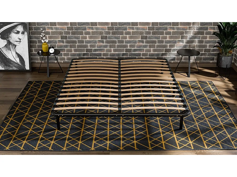 Estrado de ripas leve Douce Lune® Preto Metálico 140 x 190 cm