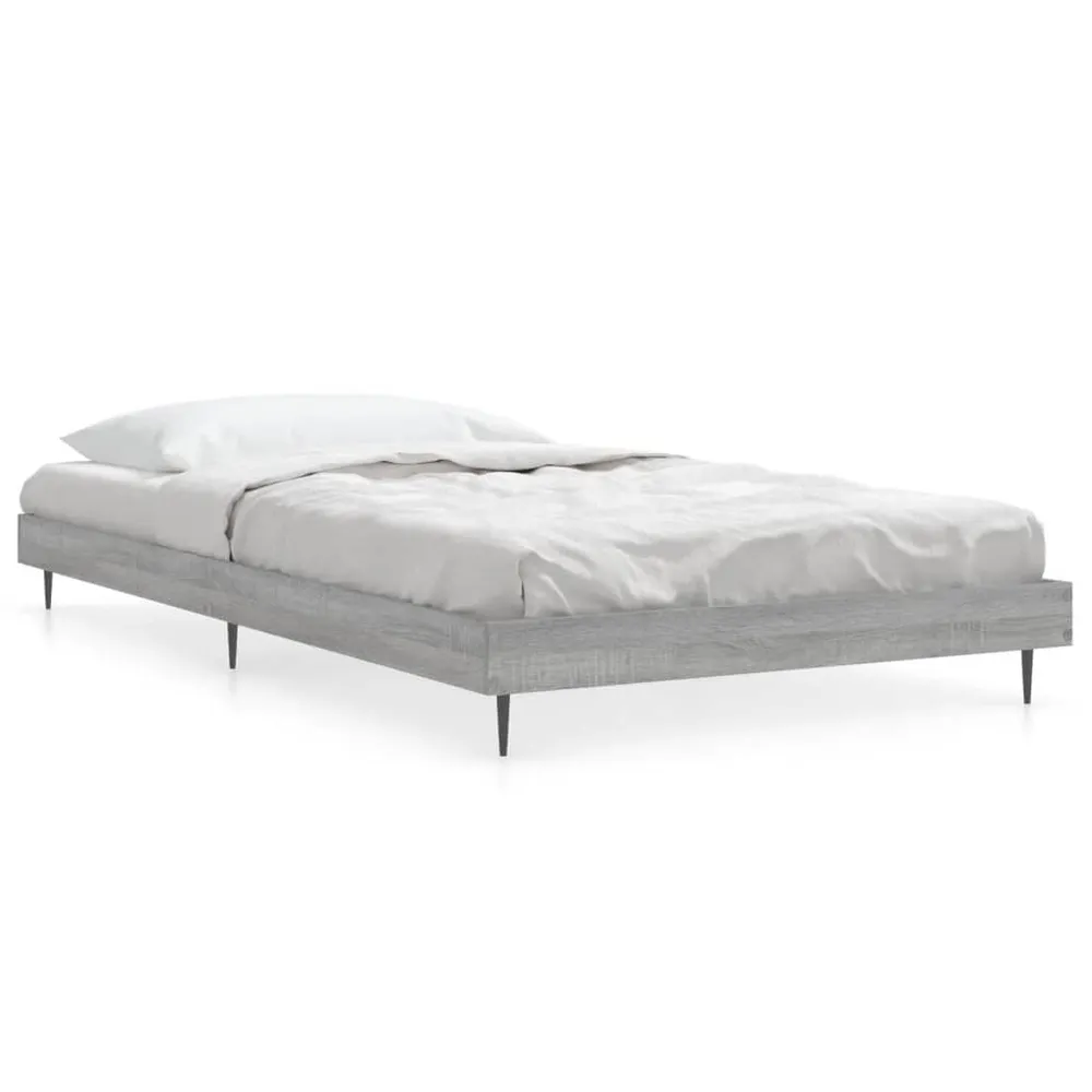 Estrutura cama 100x200 cm derivados de madeira cinzento sonoma