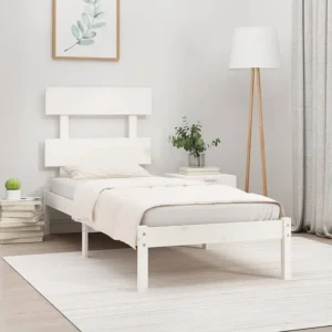 Estrutura de cama 100x200 cm madeira maciç branco