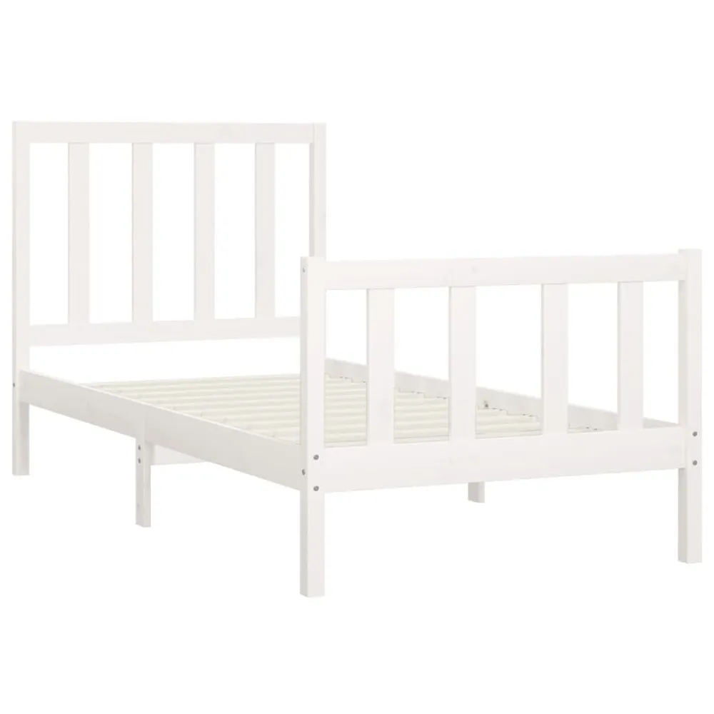 Estrutura de cama 100x200 cm madeira maciç branco
