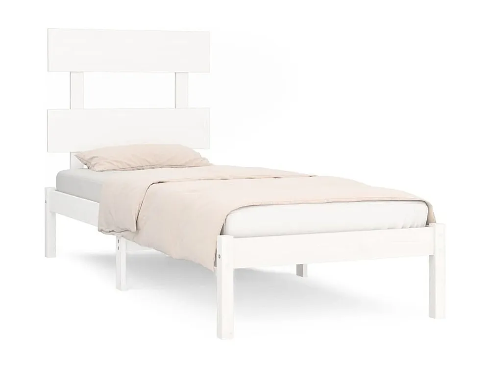 Estrutura de cama 100x200 cm madeira maciç branco