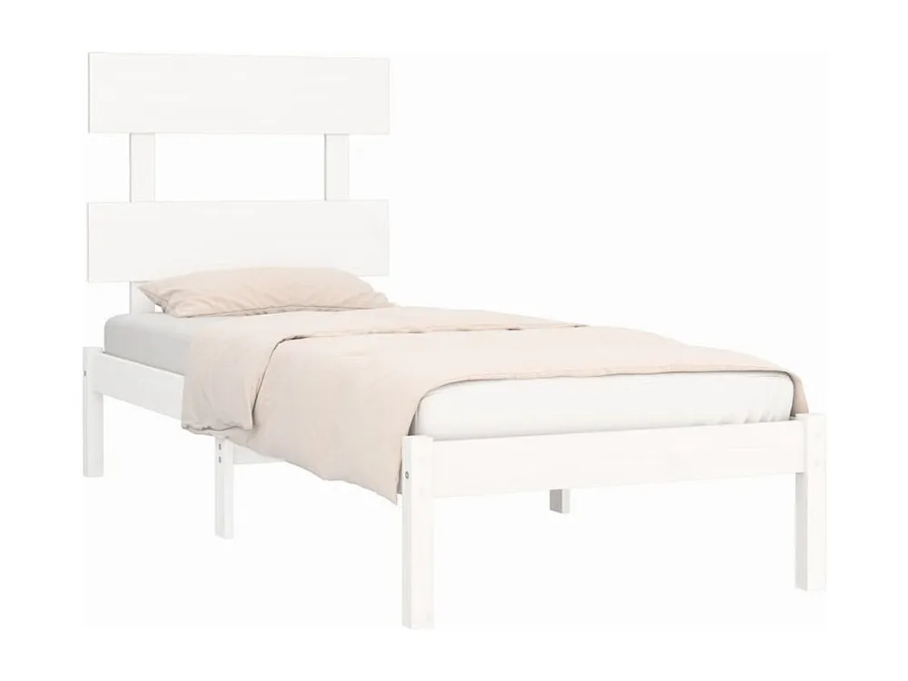 Estrutura de cama 100x200 cm madeira maciç branco