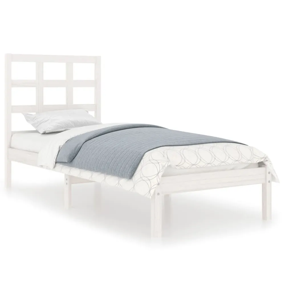 Estrutura de cama 100x200 cm madeira maciç branco
