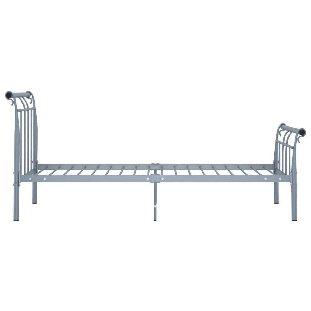 Estrutura de cama 100x200 cm metálico cinzento
