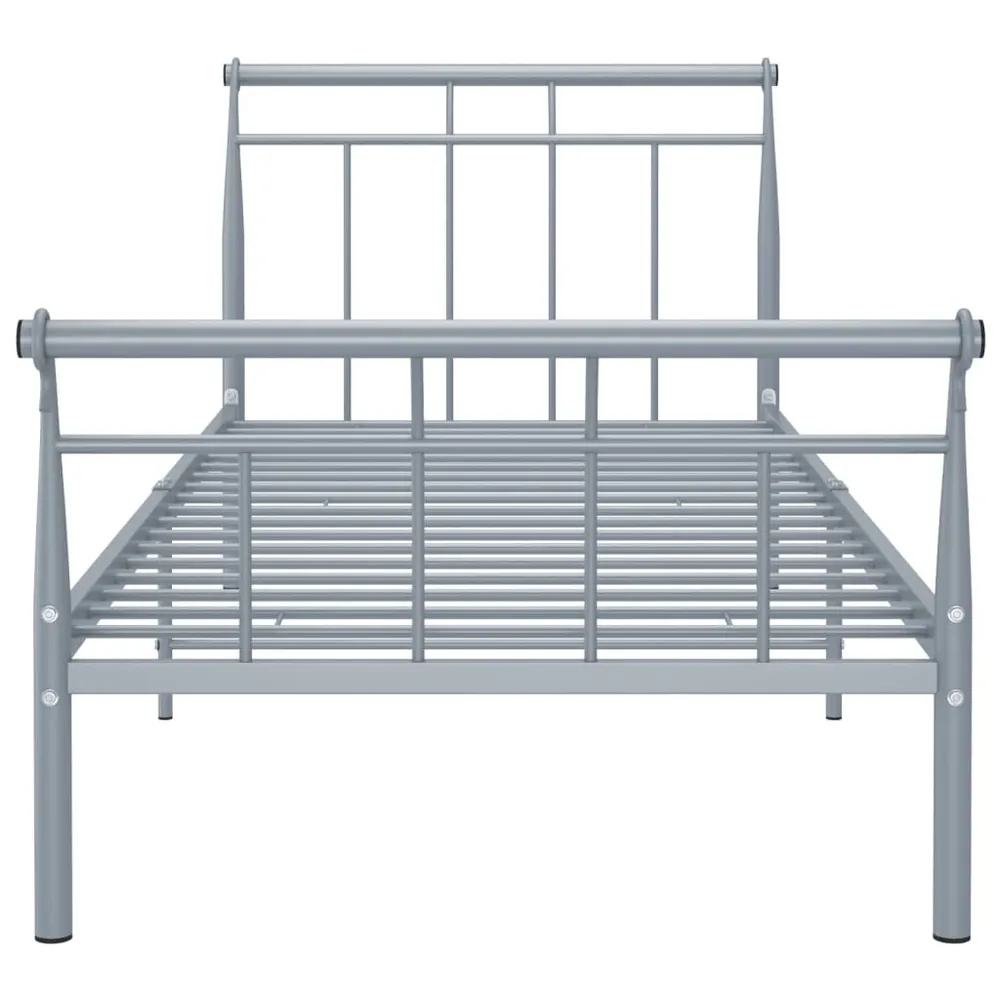 Estrutura de cama 100x200 cm metálico cinzento