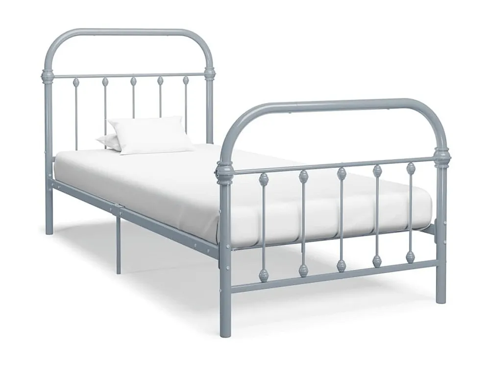 Estrutura de cama 100x200 cm metálico cinzento