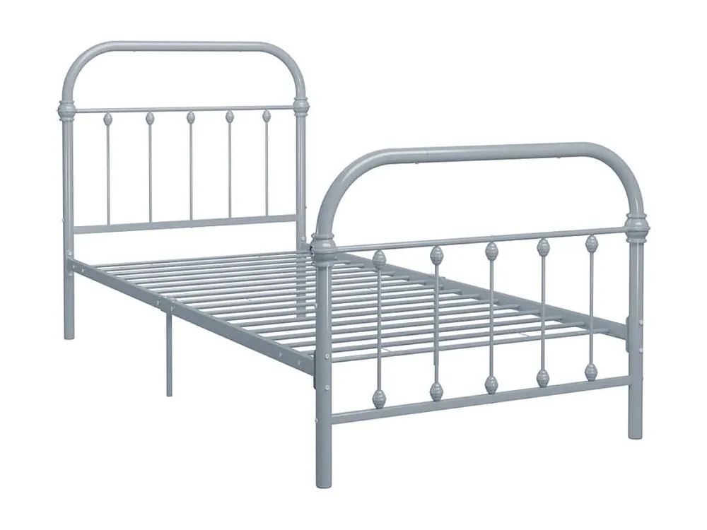 Estrutura de cama 100x200 cm metálico cinzento