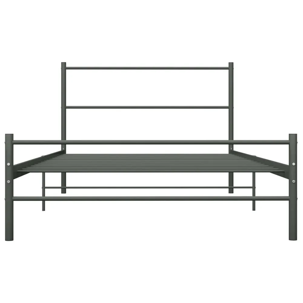 Estrutura de cama 100x200 cm metálico cinzento