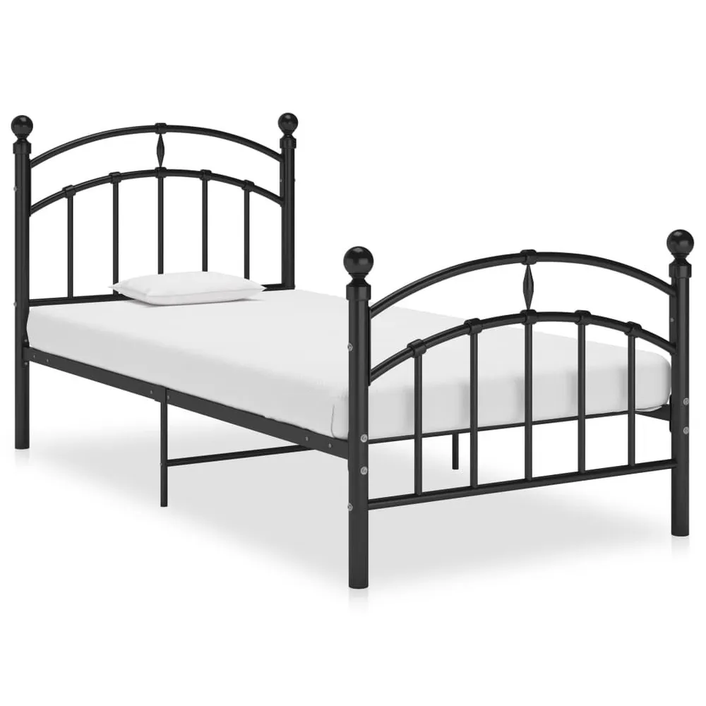 Estrutura de cama 100x200 cm metálico preto