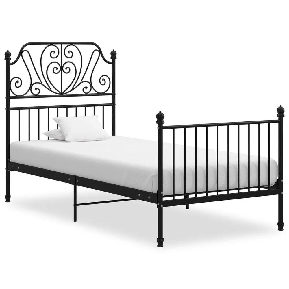 Estrutura de cama 100x200 cm metálico preto