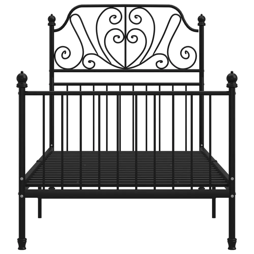 Estrutura de cama 100x200 cm metálico preto