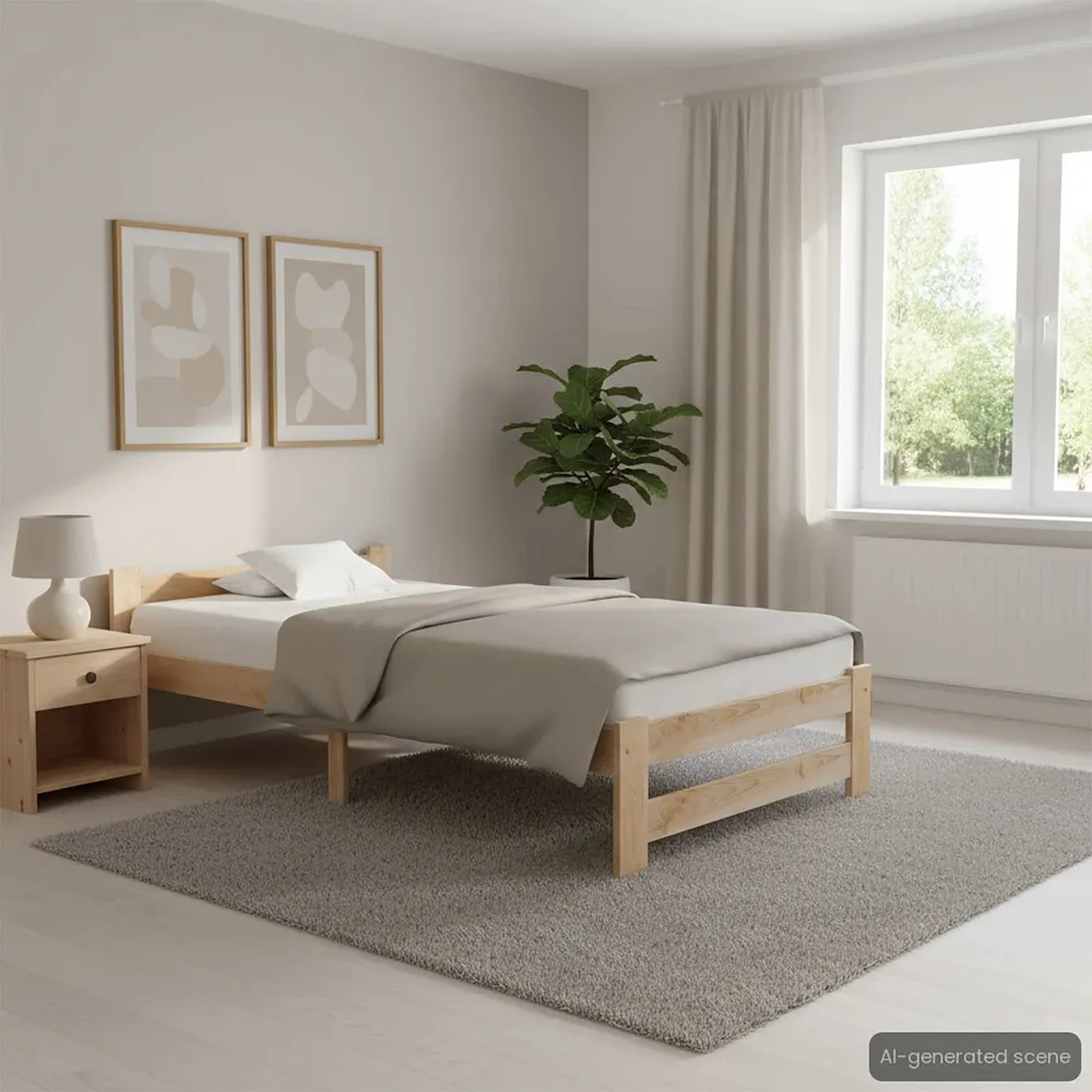 Estrutura de cama 100x200 cm pinho maciço