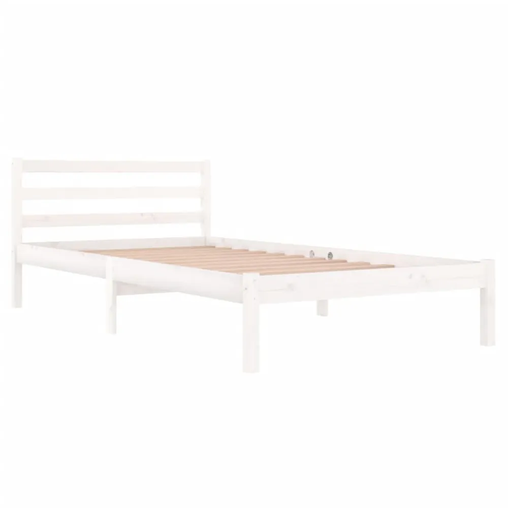 Estrutura de cama 100x200 cm pinho maciço branco