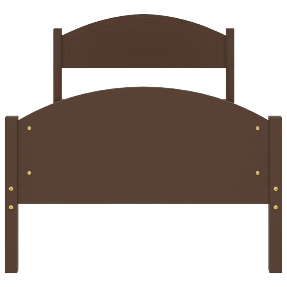 Estrutura de cama 100x200 cm pinho maciço castanho-escuro