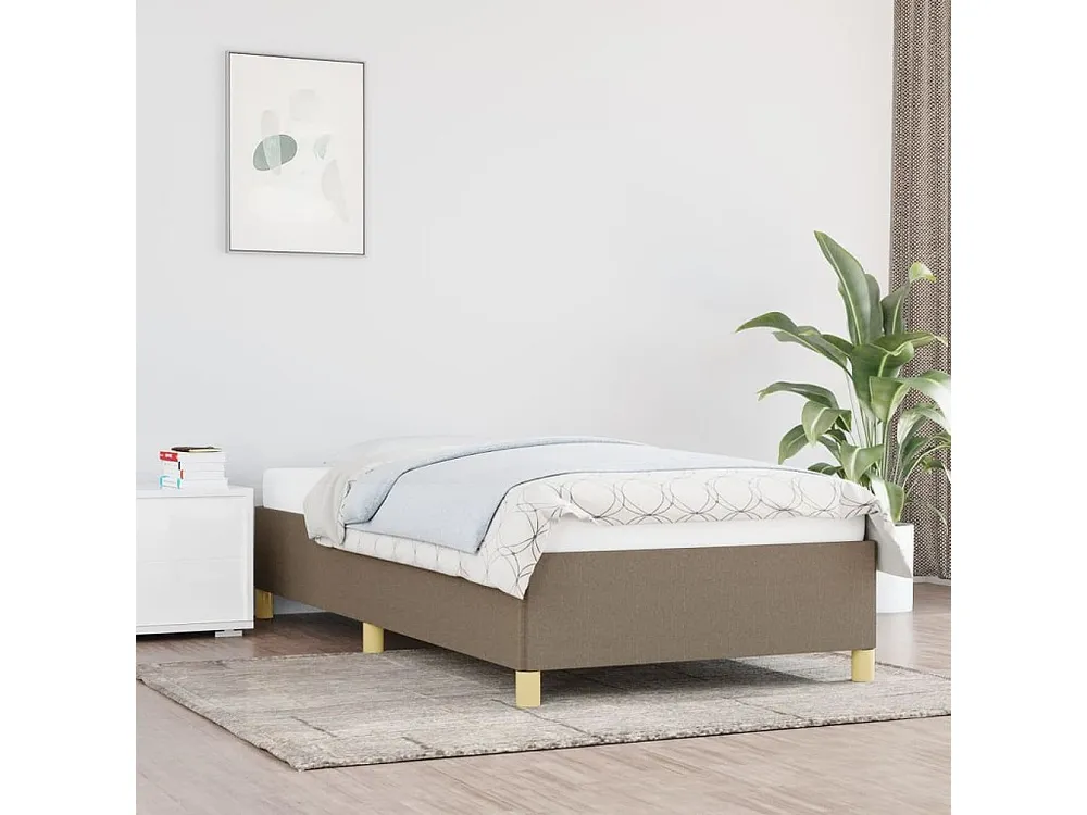 Estrutura de cama 100x200 cm tecido cinza-acastanhado