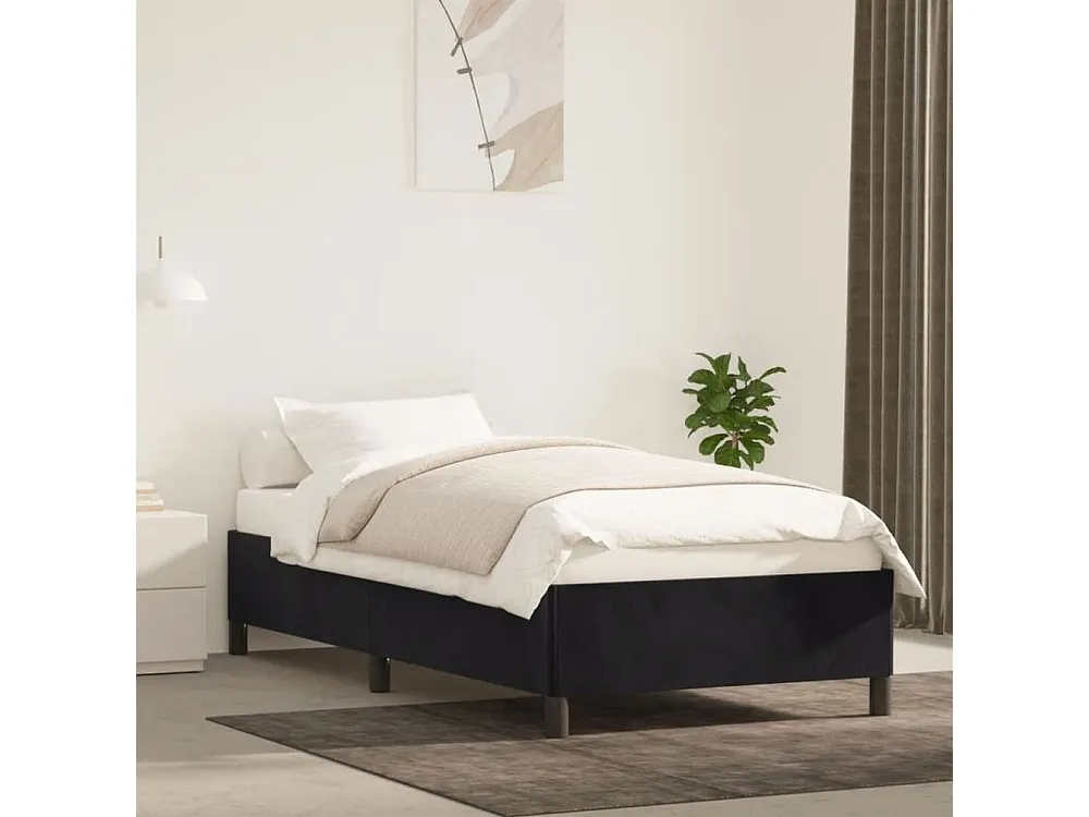 Estrutura de cama 100x200 cm tecido preto