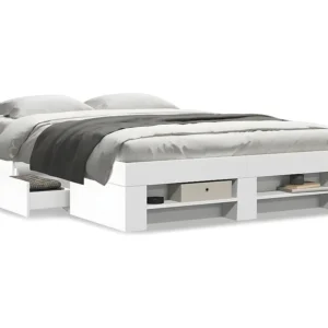 Estrutura de cama 120x190 cm derivados de madeira branco