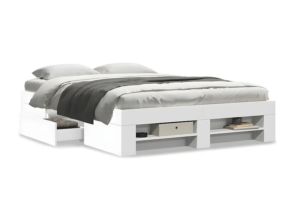 Estrutura de cama 120x190 cm derivados de madeira branco