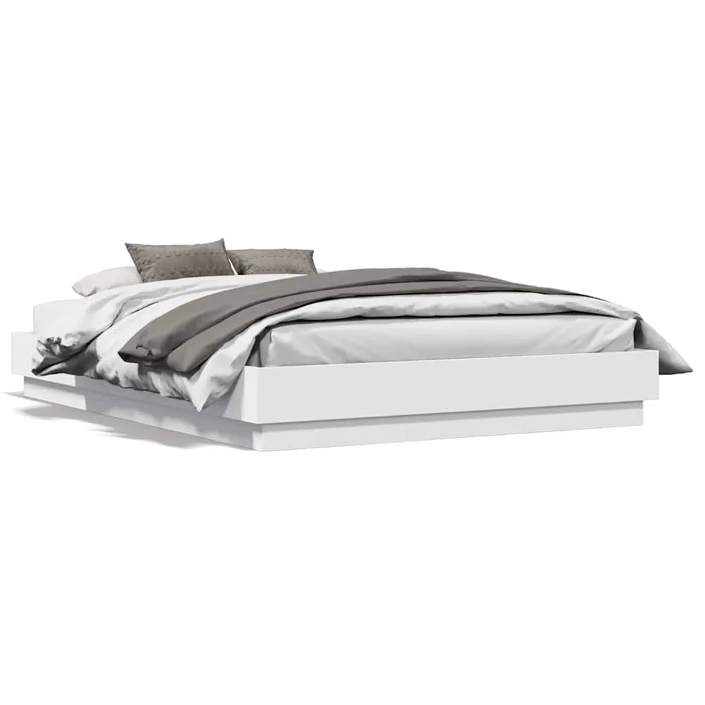 Estrutura de cama 120x190 cm derivados de madeira branco
