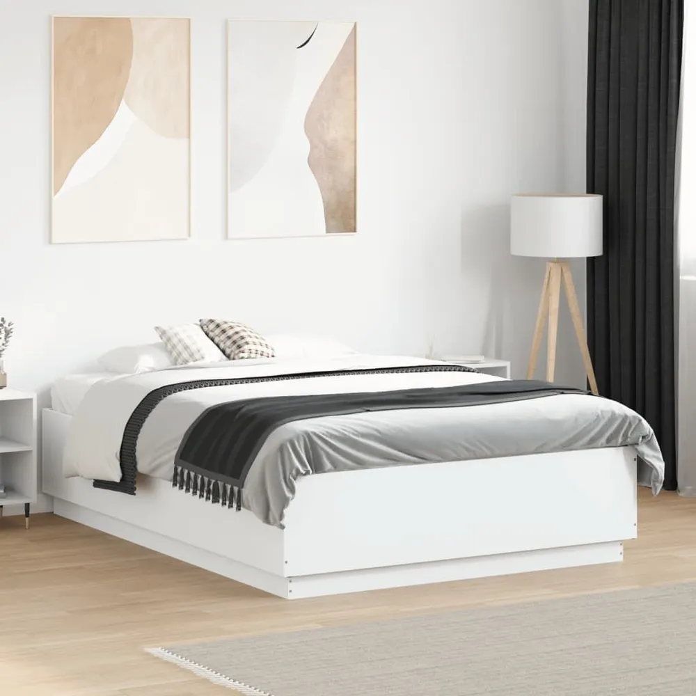 Estrutura de cama 120x190 cm derivados de madeira branco