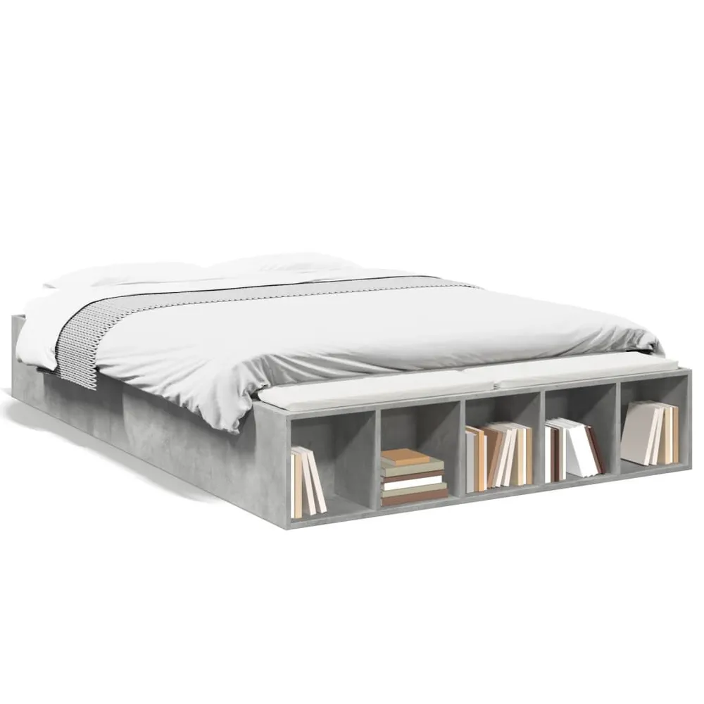 Estrutura de cama 120x190 cm derivados de madeira cinza cimento