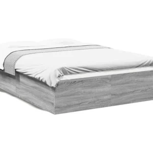 Estrutura cama 120x190 cm derivados de madeira cinzento sonoma