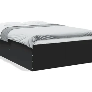 Estrutura de cama 120x190 cm derivados de madeira preto