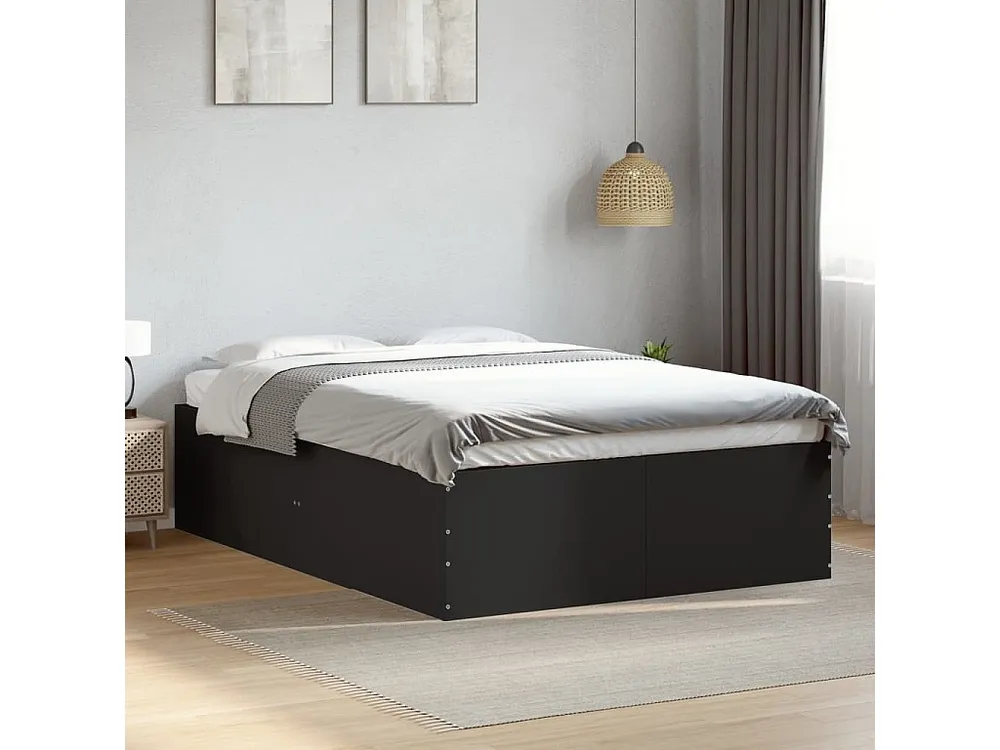 Estrutura de cama 120x190 cm derivados de madeira preto