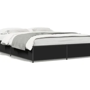 Estrutura de cama 120x190 cm derivados de madeira/metal preto