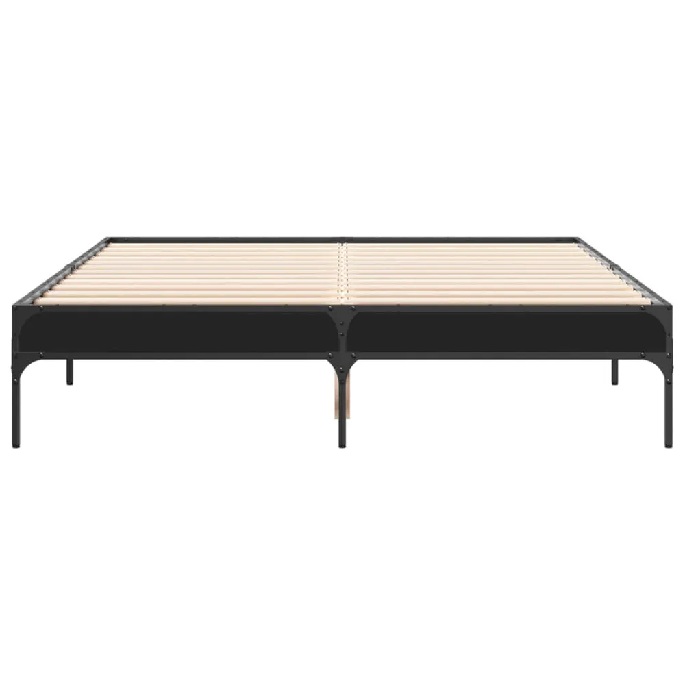Estrutura de cama 120x190 cm derivados de madeira/metal preto