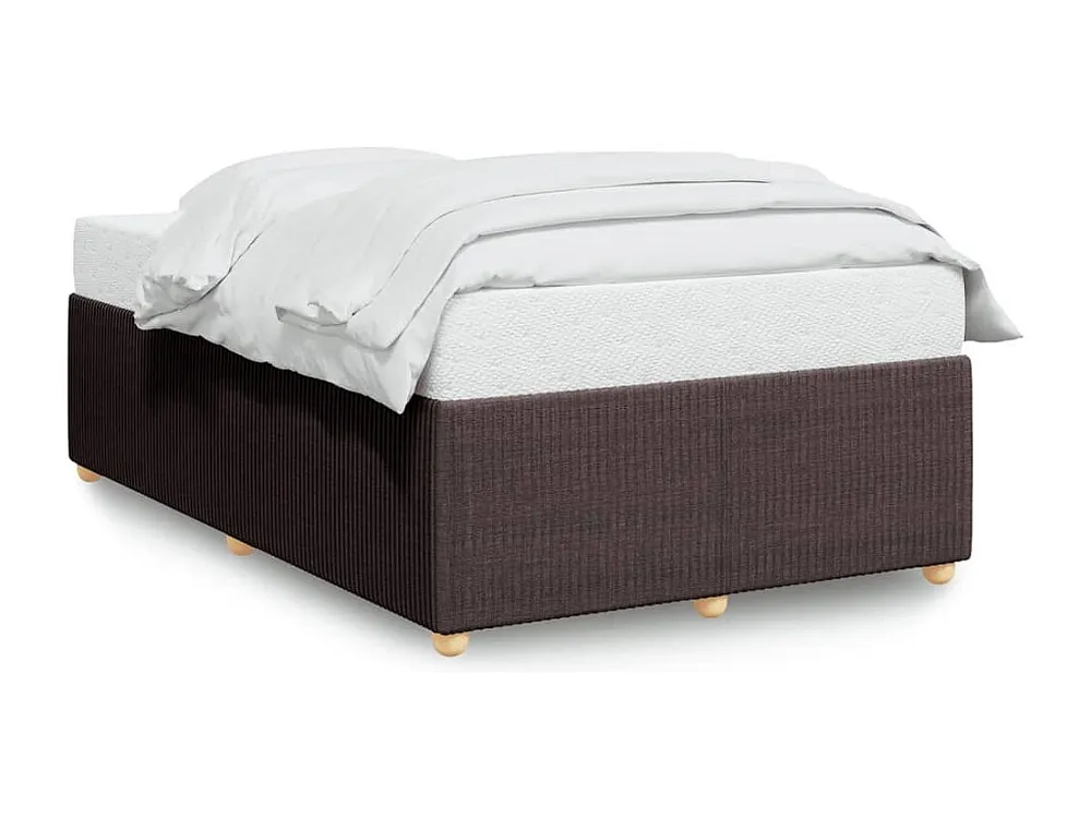 Estrutura de cama 120x190 cm tecido castanho-escuro