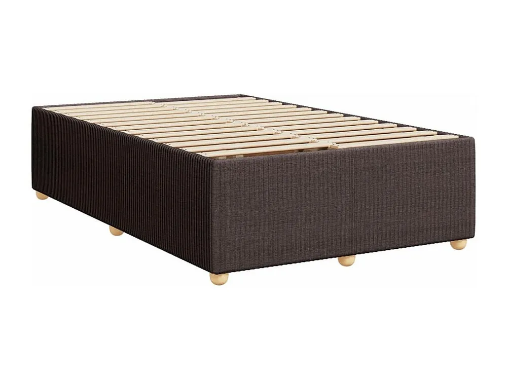 Estrutura de cama 120x190 cm tecido castanho-escuro