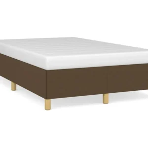 Estrutura de cama 120x190 cm tecido castanho-escuro