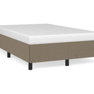 Estrutura de cama 120x190 cm tecido cinzento-acastanhado