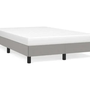 Estrutura de cama 120x190 cm tecido cinzento-claro