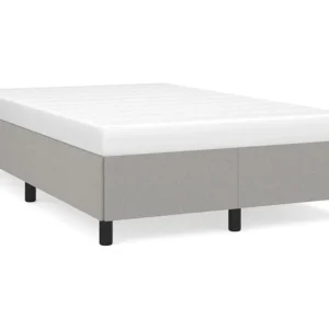 Estrutura de cama 120x190 cm tecido cinzento-claro