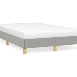 Estrutura de cama 120x190 cm tecido cinzento-claro
