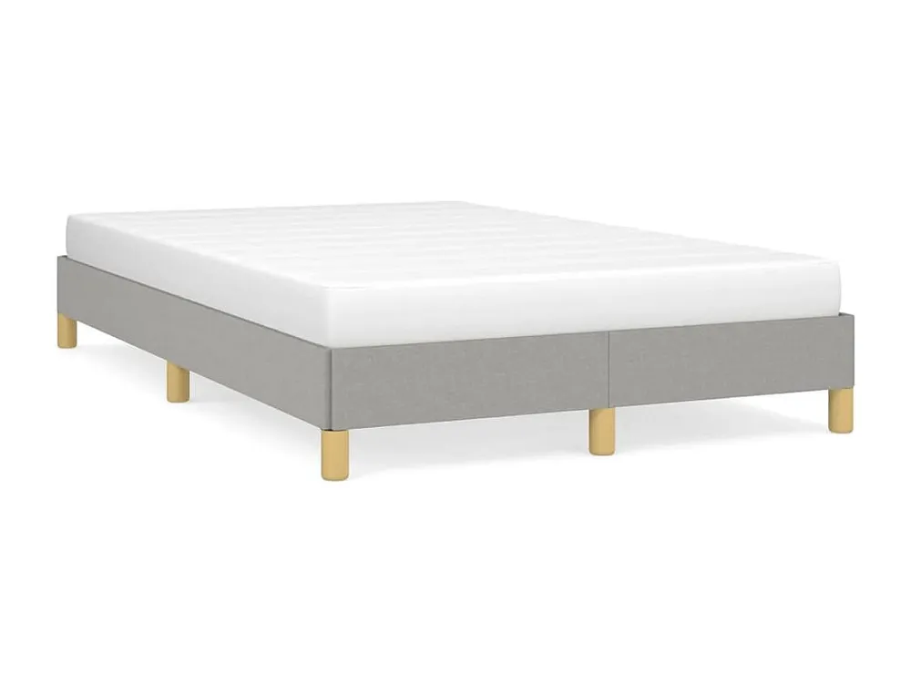 Estrutura de cama 120x190 cm tecido cinzento-claro