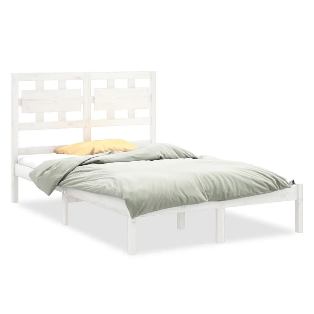 Estrutura de cama 120x200 cm madeira maciç branco