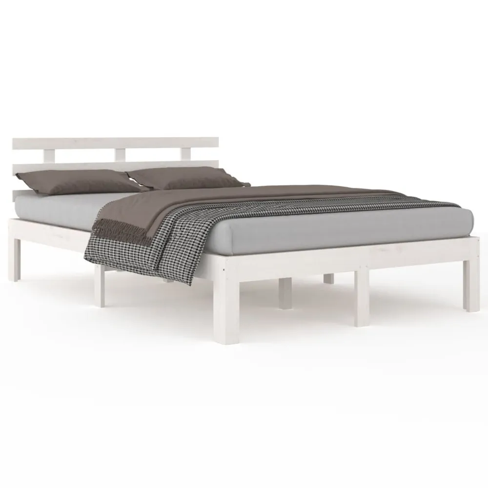Estrutura de cama 120x200 cm madeira maciç branco