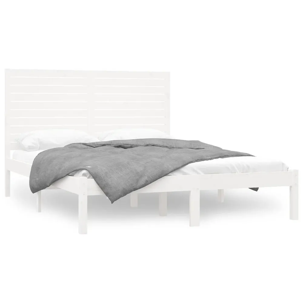 Estrutura de cama 120x200 cm madeira maciç branco