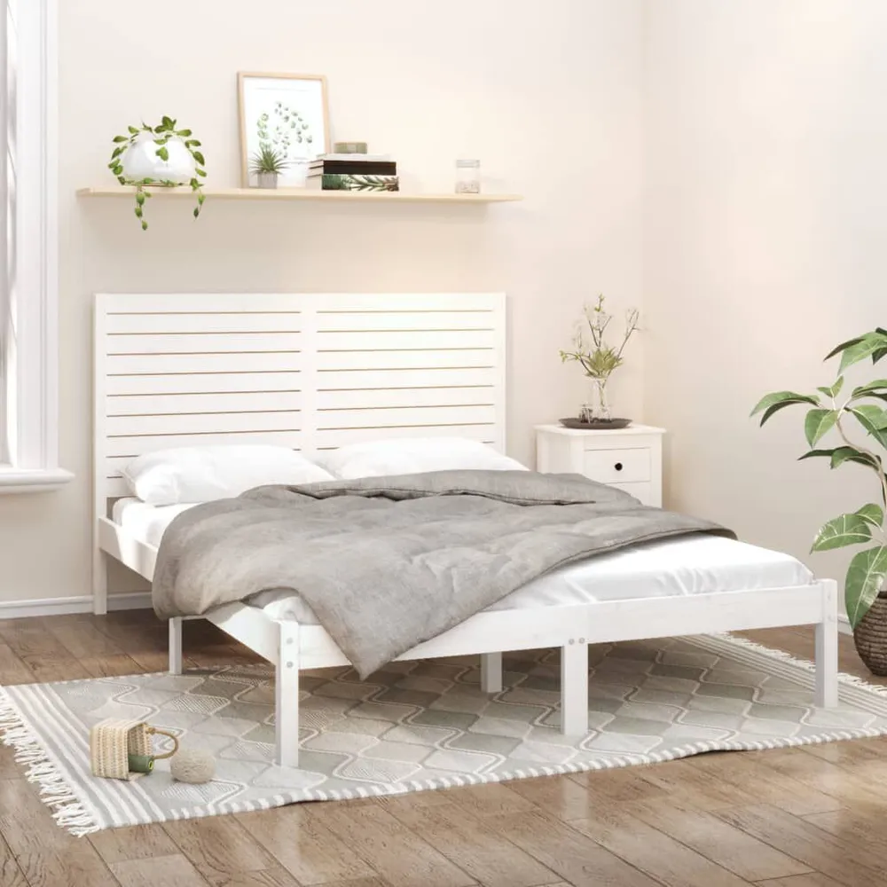 Estrutura de cama 120x200 cm madeira maciç branco