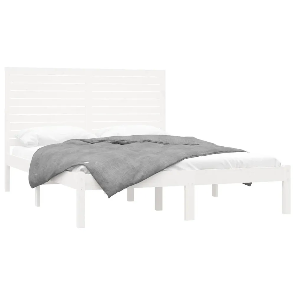Estrutura de cama 120x200 cm madeira maciç branco