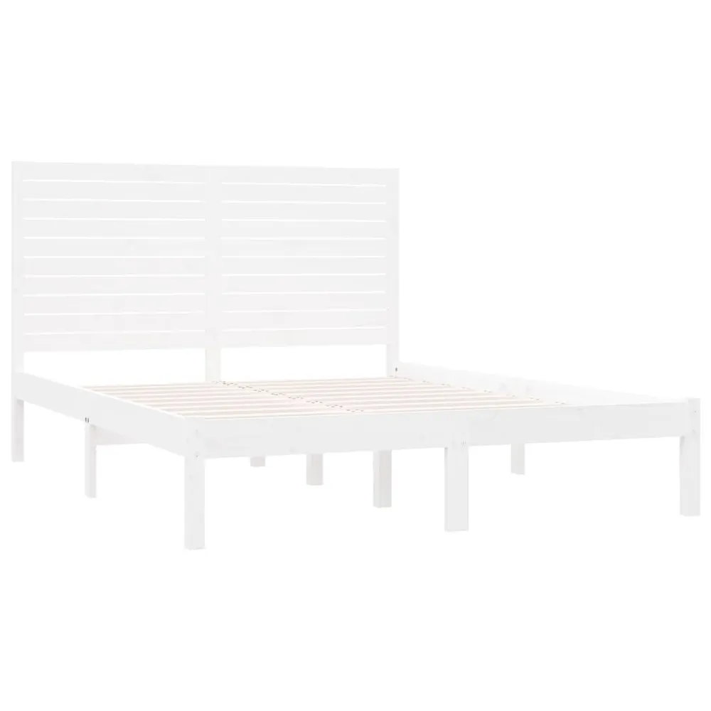 Estrutura de cama 120x200 cm madeira maciç branco