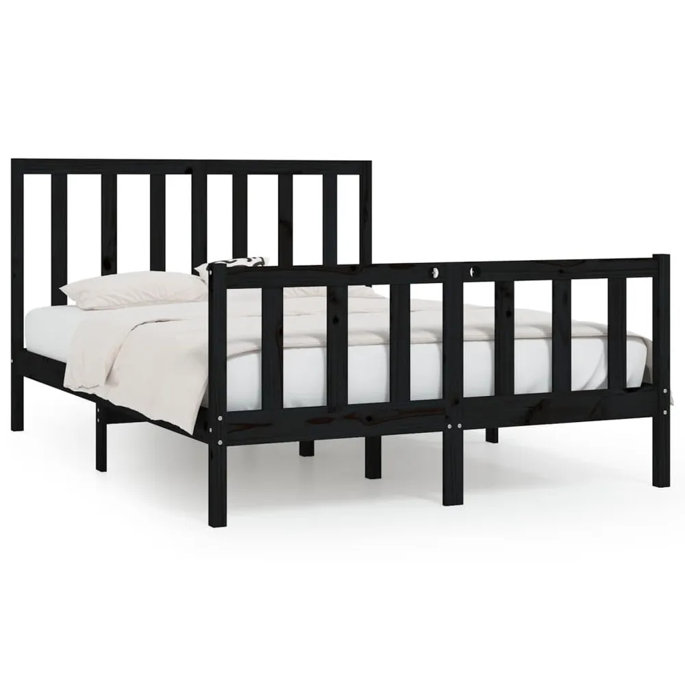Estrutura de cama 120x200 cm madeira maciç preto